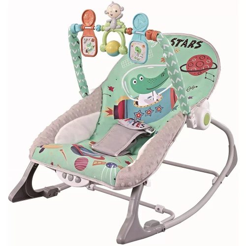 CHIPOLINO BABY SPA REZGŐ-ZENÉLŐ PIHENŐSZÉK 9 KG-IG - GREEN