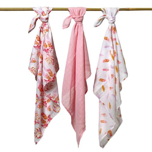 BabyOno textilpelenka színes 3db bambusz halványrózsaszín 397/07