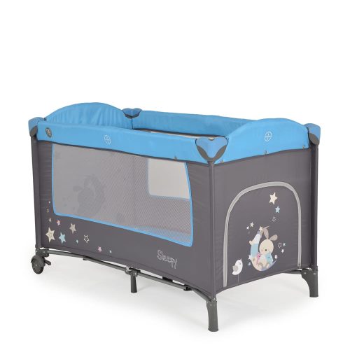 MONI Sleepy összecsukható luxus utazóágy 2 szintes Blue