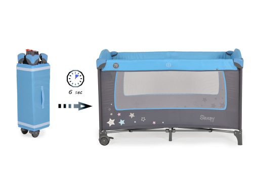 MONI Sleepy összecsukható luxus utazóágy 2 szintes Blue