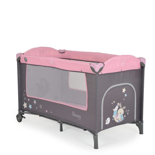 MONI Sleepy összecsukható luxus utazóágy 2 szintes Pink