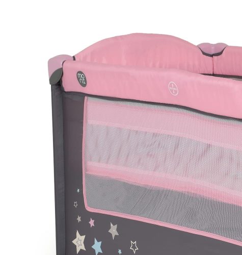 MONI Sleepy összecsukható luxus utazóágy 2 szintes Pink