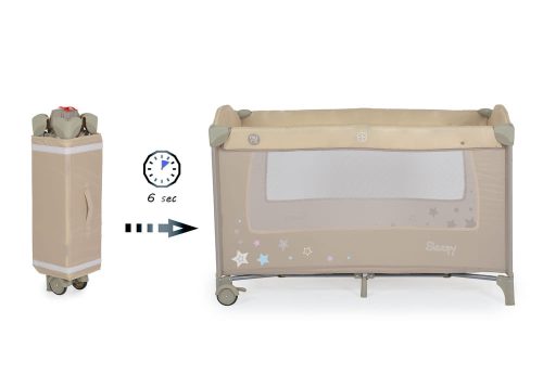 MONI Sleepy összecsukható luxus utazóágy 2 szintes Bézs