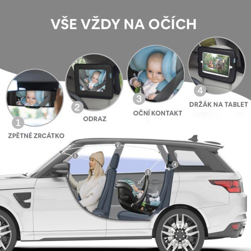 ZOPA 2in1 visszapillantó és tablettartó