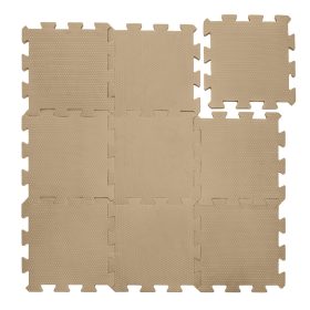 ZOPA 9 db-os Puzzle habszőnyeg, 30x30 cm, mogyoróbarna