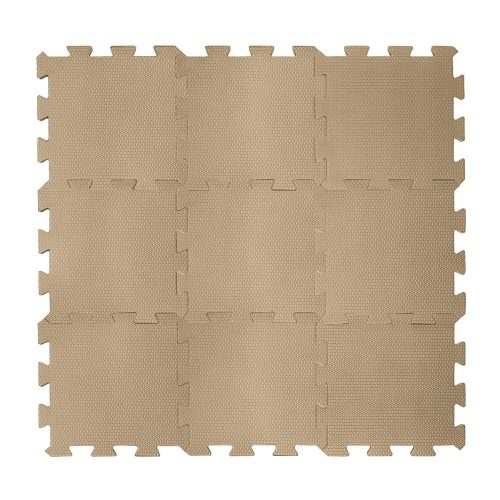 ZOPA 9 db-os Puzzle habszőnyeg, 30x30 cm, mogyoróbarna