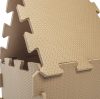 ZOPA 9 db-os Puzzle habszőnyeg, 30x30 cm, mogyoróbarna