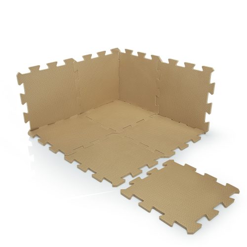 ZOPA 9 db-os Puzzle habszőnyeg, 30x30 cm, mogyoróbarna