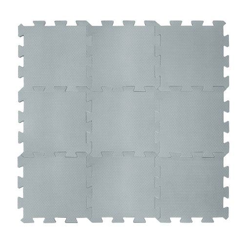 ZOPA 9 db-os Puzzle habszőnyeg, 30x30 cm, világos szürke