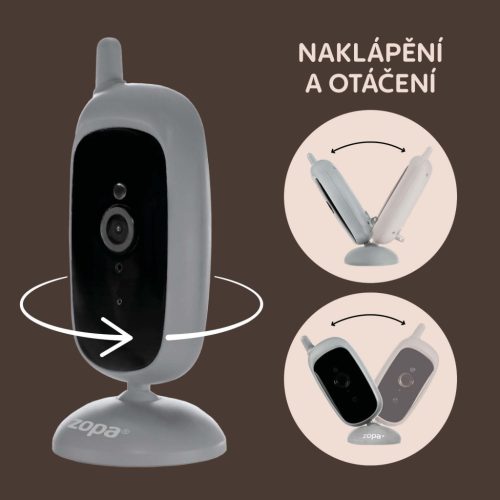 ZOPA Static digitális videós bébiőr, szürke