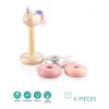 ZOPA Fa egyszarvú toronyépítő karikák - pink