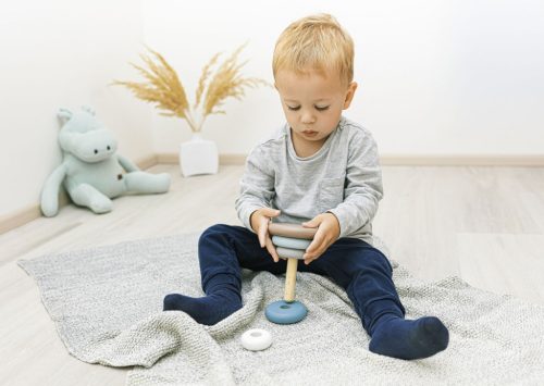 ZOPA Fa toronyépítő állatka - mackó