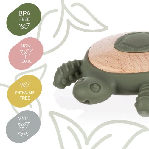 ZOPA Szilikon-fa rágóka Teknős - mustársárga
