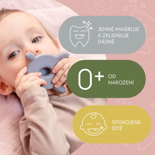 ZOPA Szilikon-fa rágóka Teknős - galambszürke