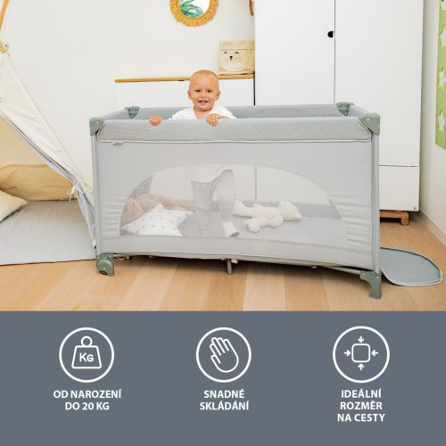 ZOPA Lely utazóágy, antracit szürke