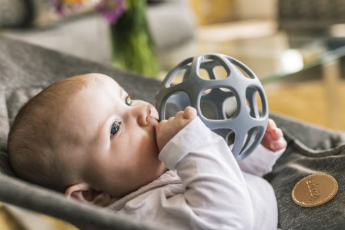 ZOPA Szilikon rágóka Gömb - rózsaszín