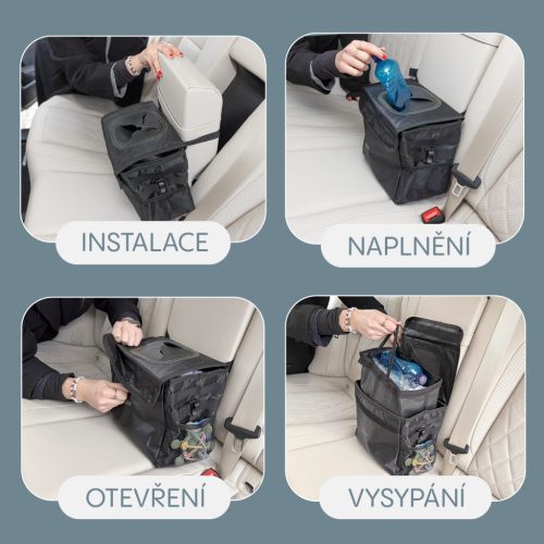 ZOPA Vízálló autós hulladékgyűjtő fedéllel